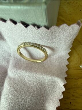 Moissanite 0.3ctw Eternity Band 925 Sterling Silver Gold plated size 4.5